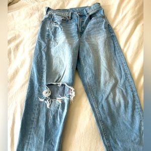 American eagle women’s highest rise baggy straight jeans